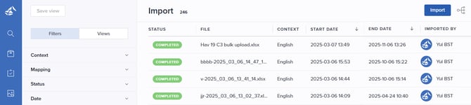 import product information