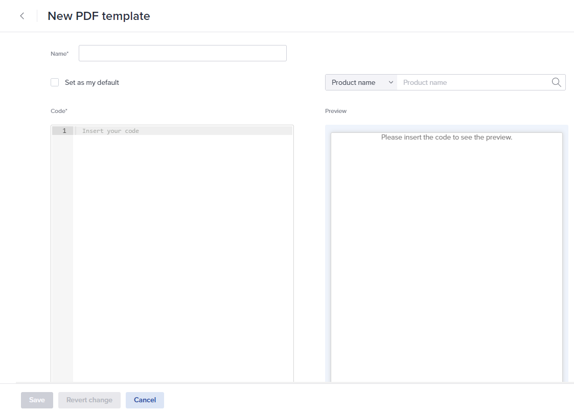 Manage PDF templates