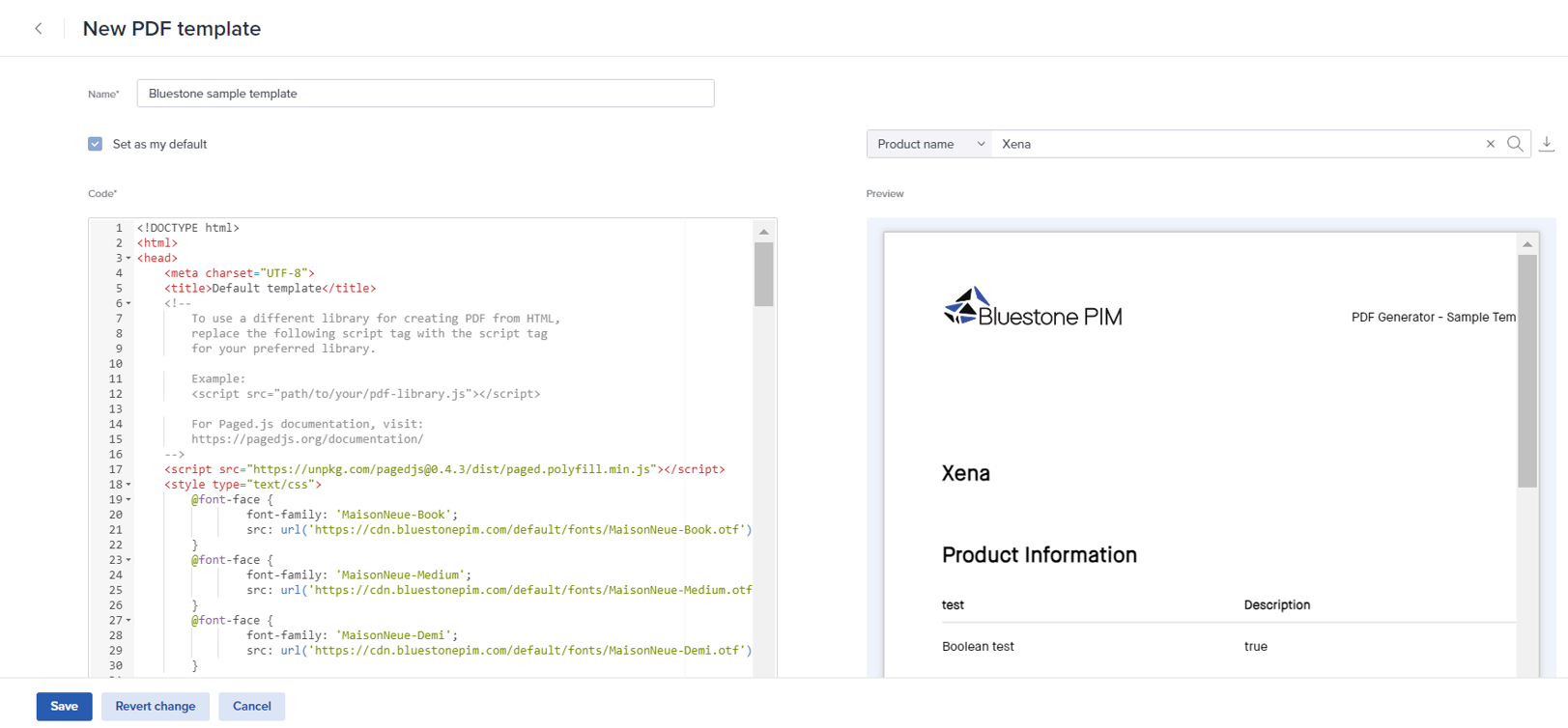 Manage PDF templates