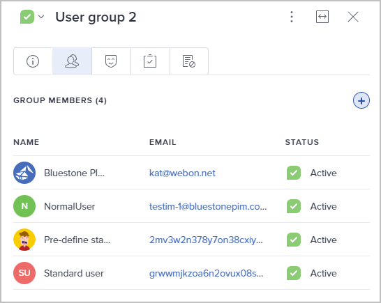 User groups management